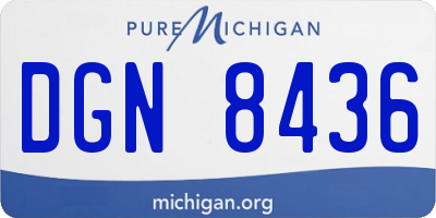 MI license plate DGN8436