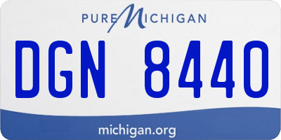 MI license plate DGN8440