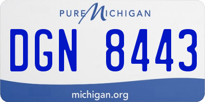 MI license plate DGN8443