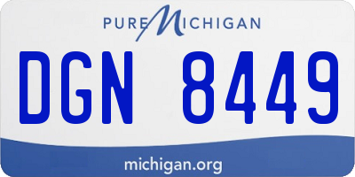 MI license plate DGN8449