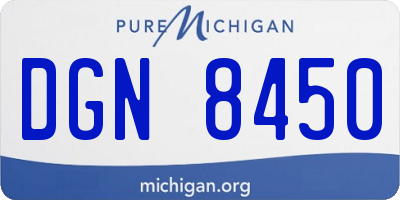 MI license plate DGN8450
