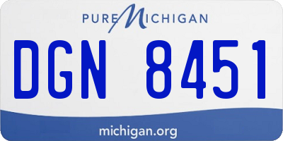 MI license plate DGN8451