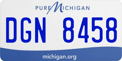 MI license plate DGN8458