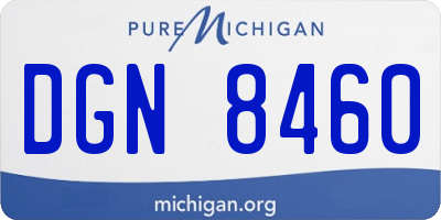 MI license plate DGN8460