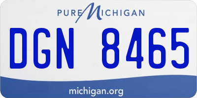 MI license plate DGN8465