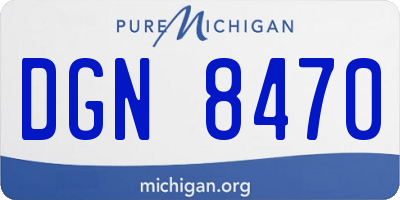 MI license plate DGN8470