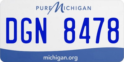 MI license plate DGN8478