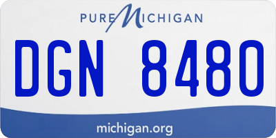 MI license plate DGN8480