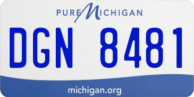 MI license plate DGN8481