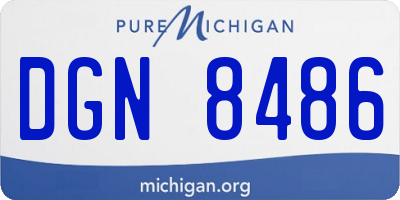 MI license plate DGN8486