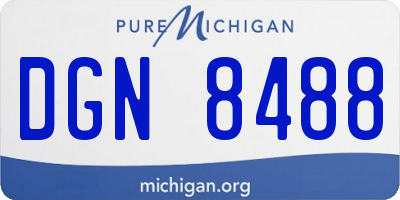 MI license plate DGN8488