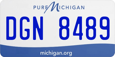 MI license plate DGN8489