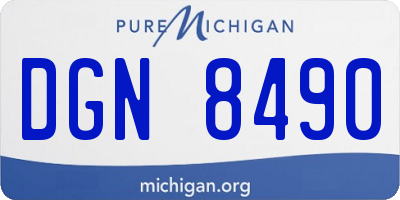 MI license plate DGN8490