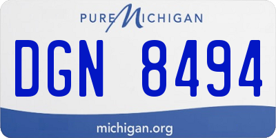 MI license plate DGN8494
