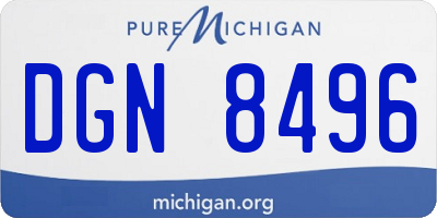 MI license plate DGN8496