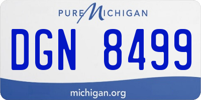 MI license plate DGN8499