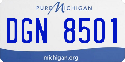 MI license plate DGN8501