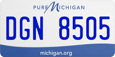 MI license plate DGN8505