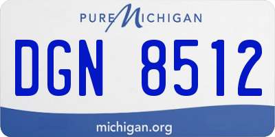 MI license plate DGN8512