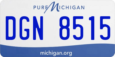 MI license plate DGN8515