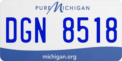 MI license plate DGN8518
