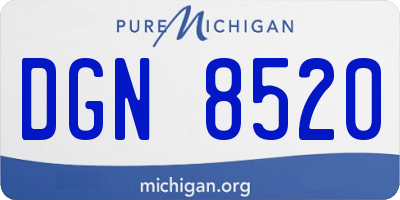 MI license plate DGN8520