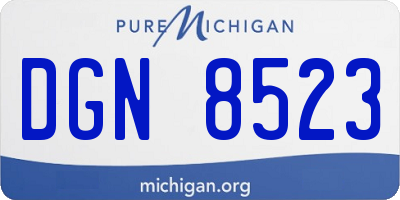 MI license plate DGN8523