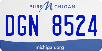 MI license plate DGN8524