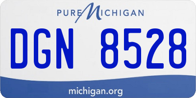 MI license plate DGN8528