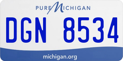 MI license plate DGN8534