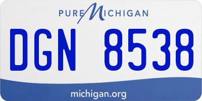 MI license plate DGN8538