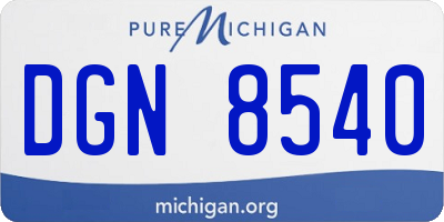 MI license plate DGN8540