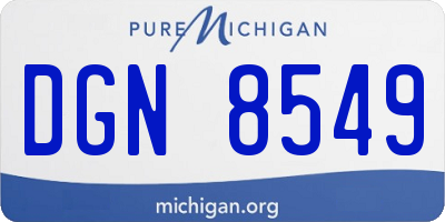 MI license plate DGN8549