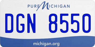 MI license plate DGN8550