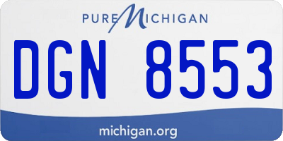 MI license plate DGN8553