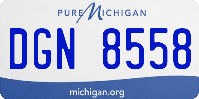 MI license plate DGN8558