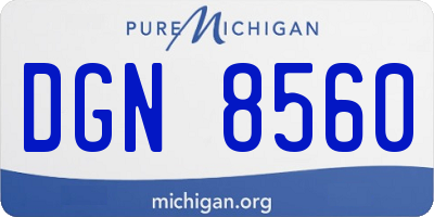 MI license plate DGN8560