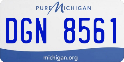 MI license plate DGN8561