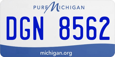 MI license plate DGN8562