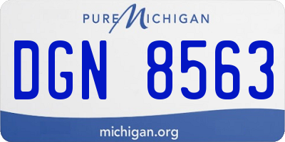 MI license plate DGN8563