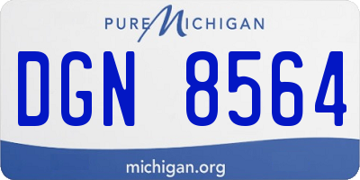 MI license plate DGN8564