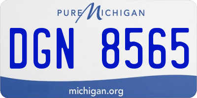 MI license plate DGN8565