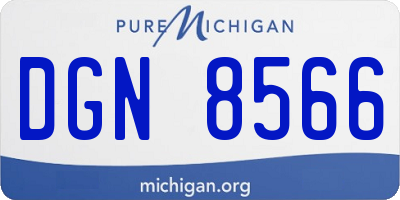 MI license plate DGN8566