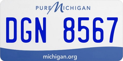MI license plate DGN8567