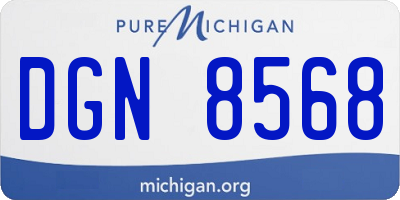 MI license plate DGN8568