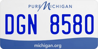 MI license plate DGN8580
