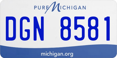 MI license plate DGN8581