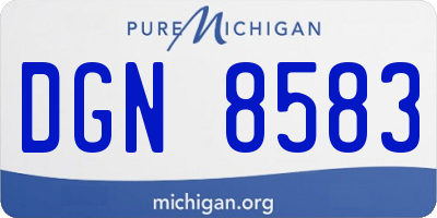 MI license plate DGN8583