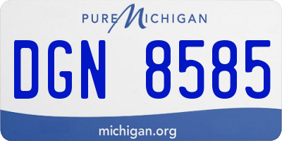 MI license plate DGN8585