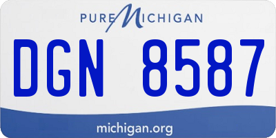 MI license plate DGN8587